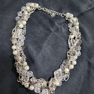 Elegant Silver and Pearl Necklace